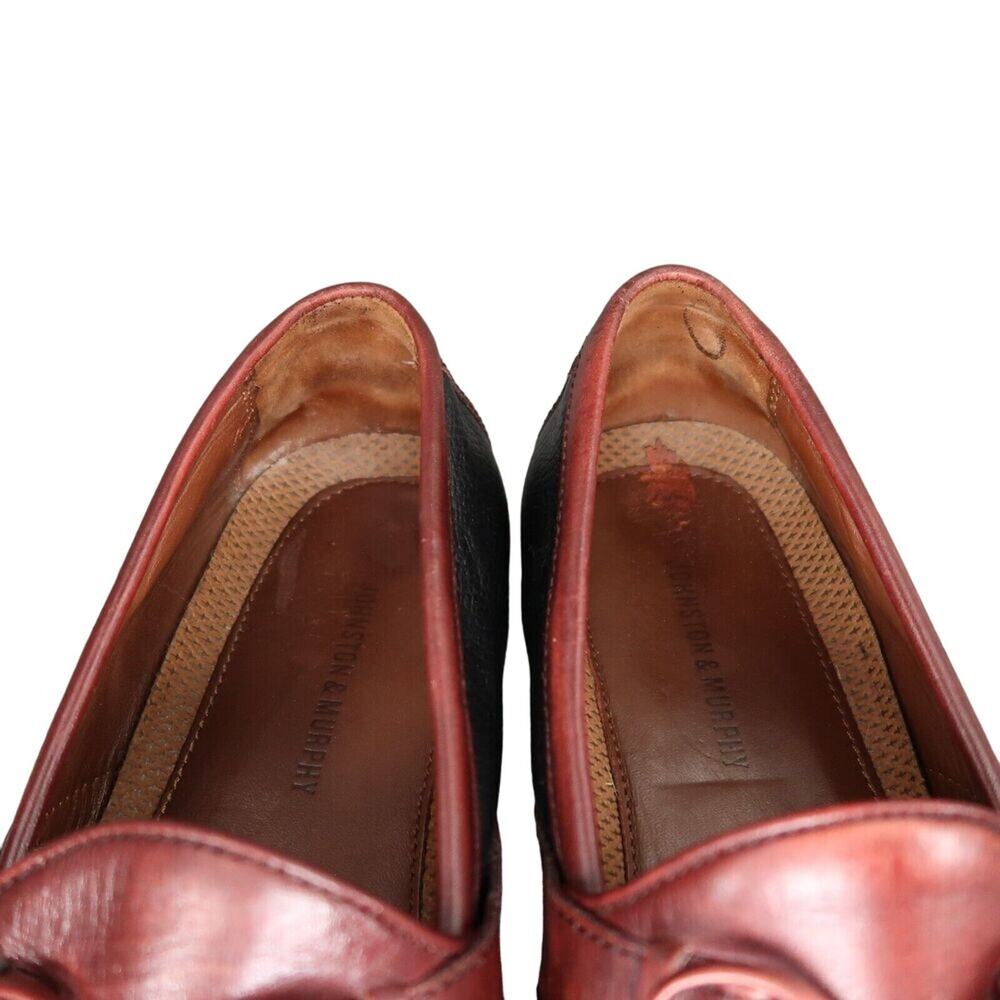 Johnston & Murphy Shoes Mens 10 Loafers Tassel Fringe Moccasin Leather Classic - Picture 12 of 13